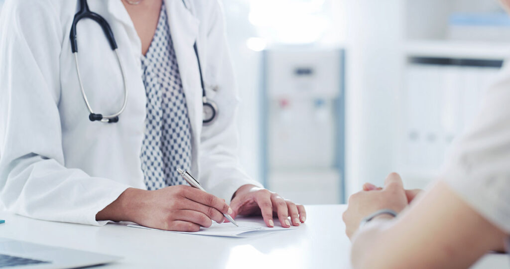 medical professional consulting patient